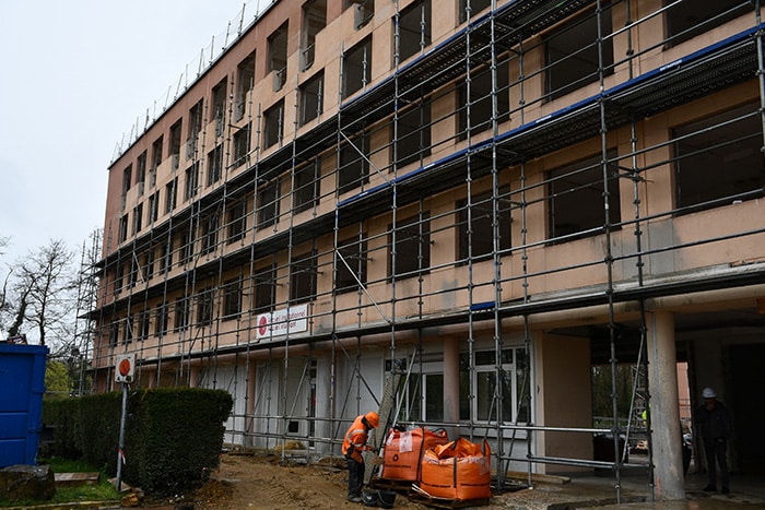 Chantier de la résidence universitaire Saulcy en avril 2022.