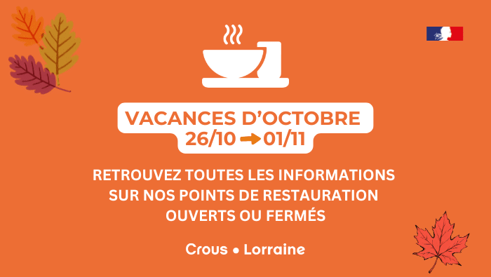 vacances oct.2026 Info resto